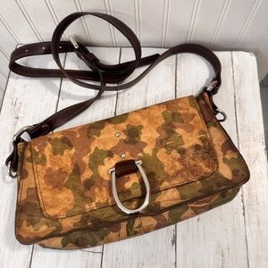 SAS Made in USA Small Leather Camouflage Crossbody Bag
